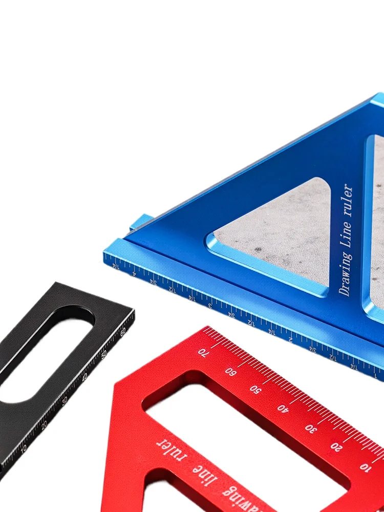 

High-Precision Metric & Imperial Woodworking Ruler Aluminum Square Angle Scriber Gauge for Carpentry Projects
