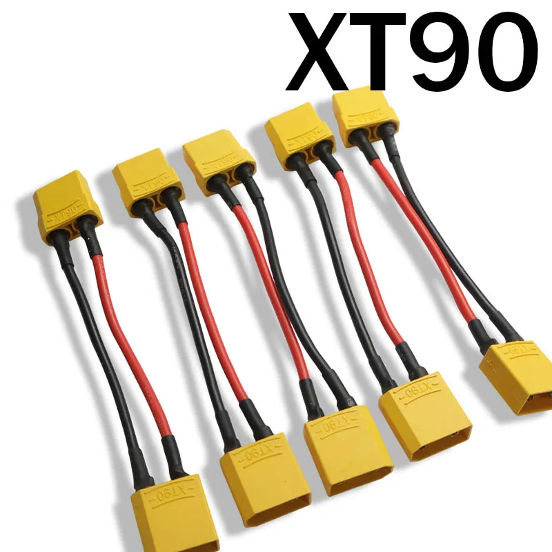 1/5 Stück XT90 Stecker auf XT90 Buchse 10CM Kabel 14AWG Silikonkabel für FPV RC Auto Zubehör Drohnenteile RC Lipo Akku Adapter
