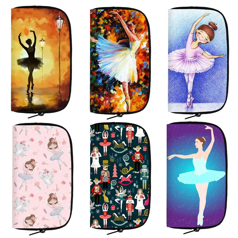 

Cartoon Ballet Print Wallet Cute Women Purse Money Card Phone Holder Bags Girls Casual Clutch Bag Kawaii Long Wallets Coin Bag