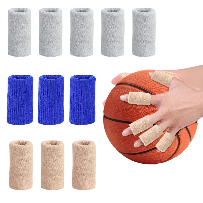 10pcs Elastic Sports Finger Sleeves Arthritis Support Finger Guard Outdoor Basketball Volleyball Finger Protection