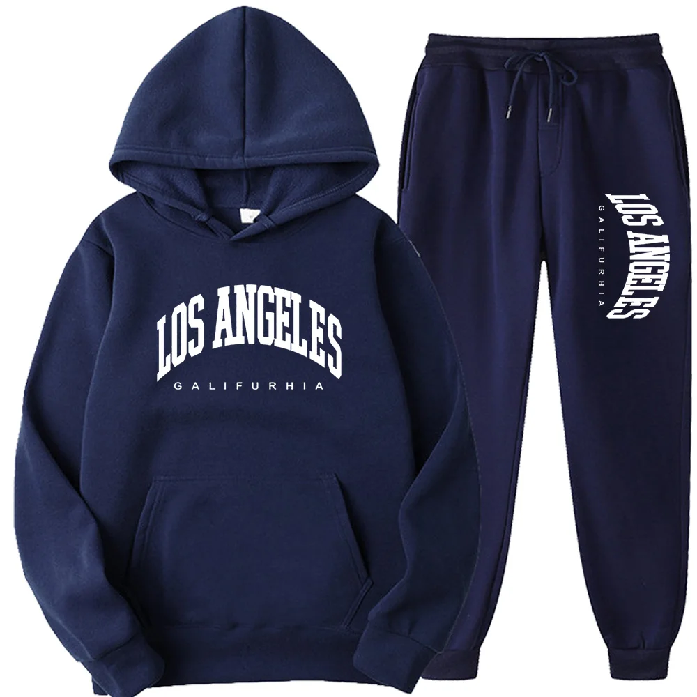 LOS ANGELES Men/Women Sports Suits Fashion Tracksuit Hoodies+Pants Two Pieces Sets Running Casual Sweatshirts Sweatpa