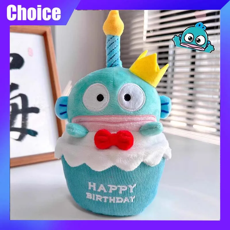 

Sanrio Hangyodon плюшевая игрушка со светом мультфильм Kawaii торт на день рождения может печать аниме мягкая кукла милый Peluche декор комнаты подарок для девочки