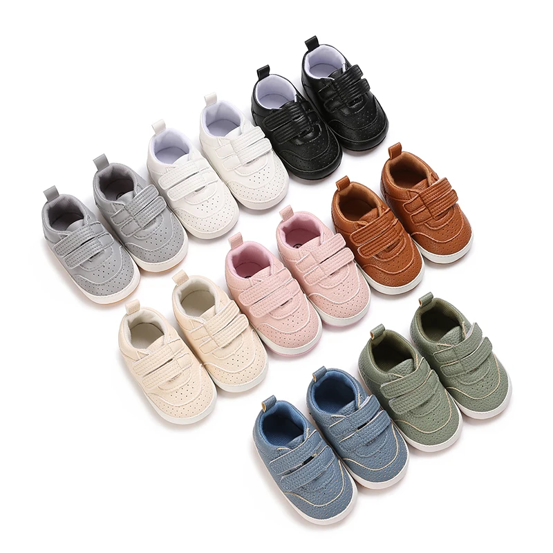 Spring and Autumn New 0-18M Baby and Children's Shoes Classic Sports Rubber PU Leather Multi Color First Walking Leisure Sports