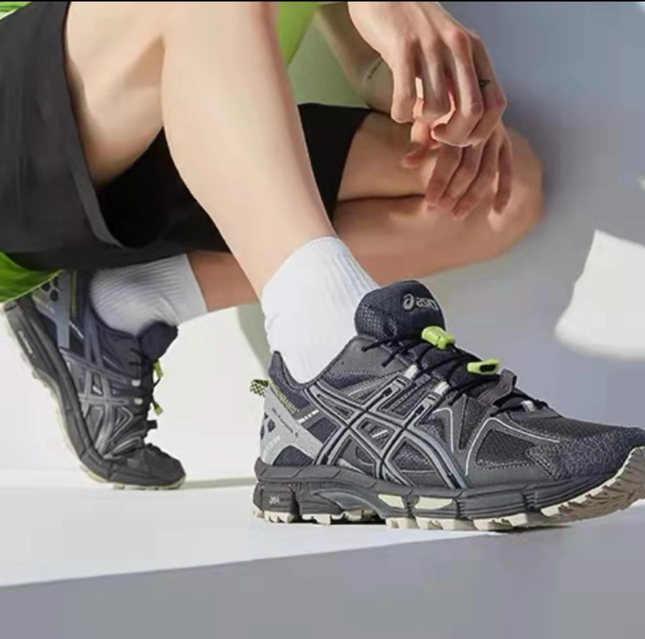 حذاء ASICS Gel Kahana 8 الاحترافي الممتص للصدمات ومقاوم للاهتراء للرجال باللون الرمادي الداكن 1011B387-021 #1