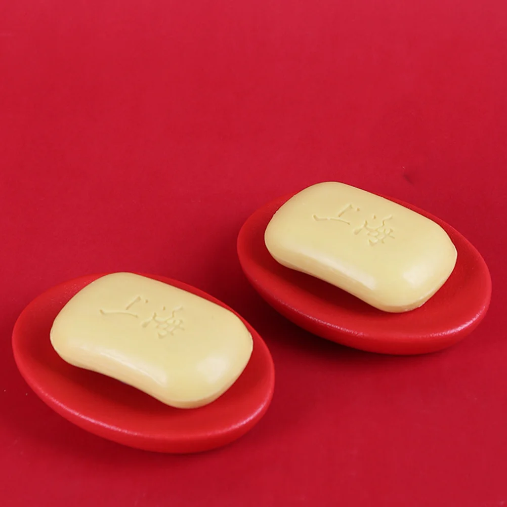 

1Pcs Ceramic Soap Dish Holder for Bathroom Shower Kitchen Counter Top Decoration Home Hotel Use Red