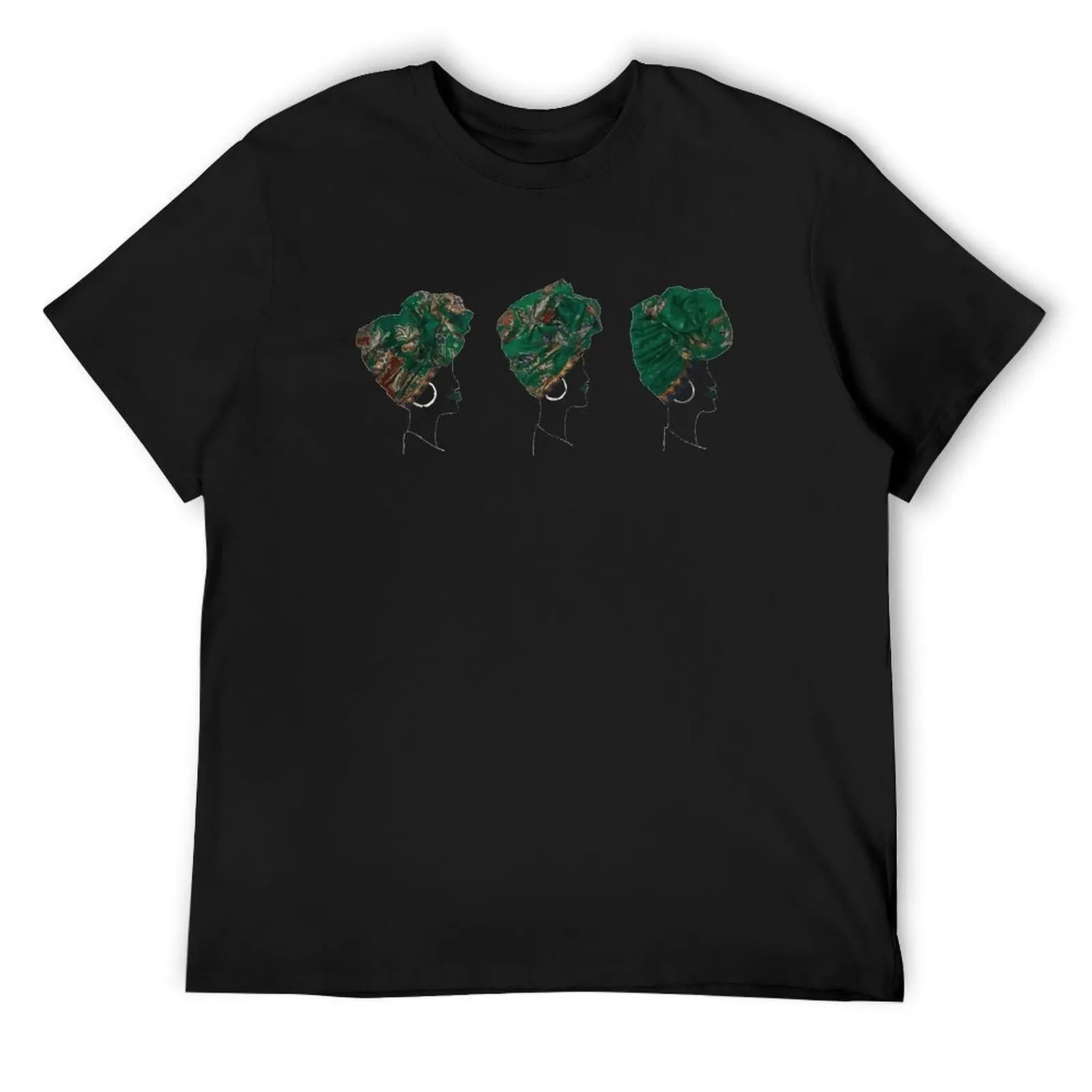 t-shirt green head-scarves T-Shirt anime stuff street wear vintage t shirt men