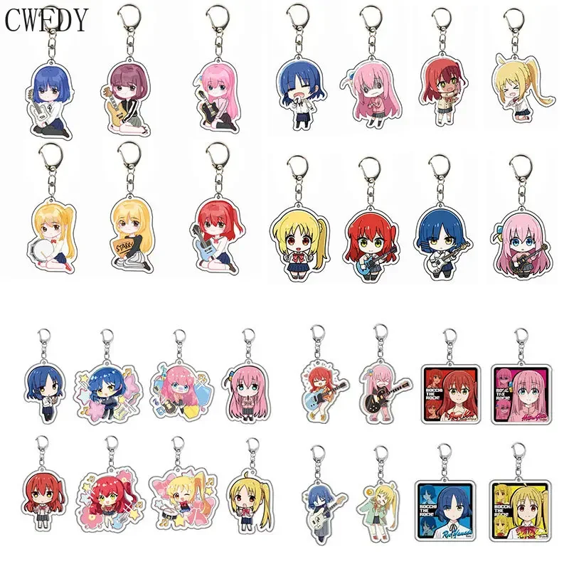 

4-12pcs Anime Bocchi The Rock Keychain Gotou Hitori Ijichi Nijika Yamada Ryo Kita Ikuyo Figure Arcylic Pendant Key Chain Jewelry