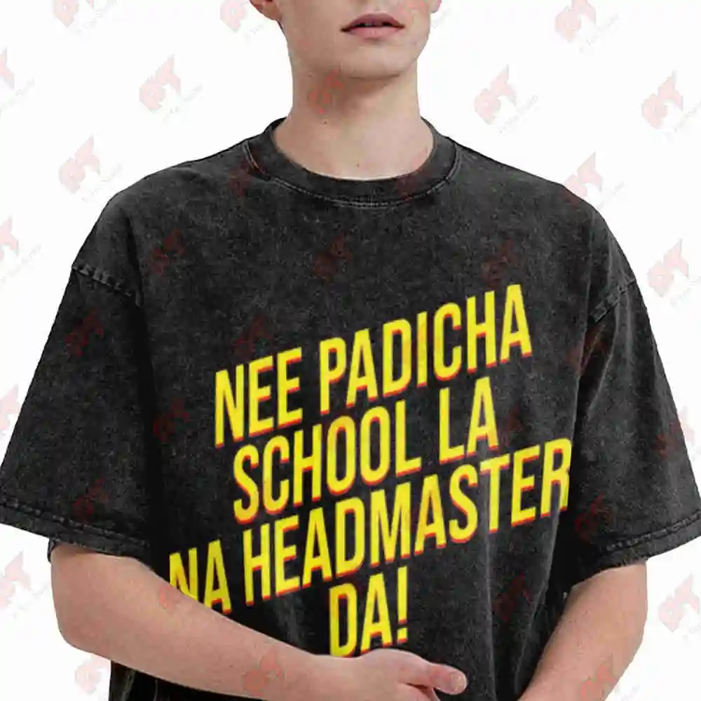 Vijay Pokkiri Tamil Dialogue Vintage Washed Tee Pure Cotton T-Shirt