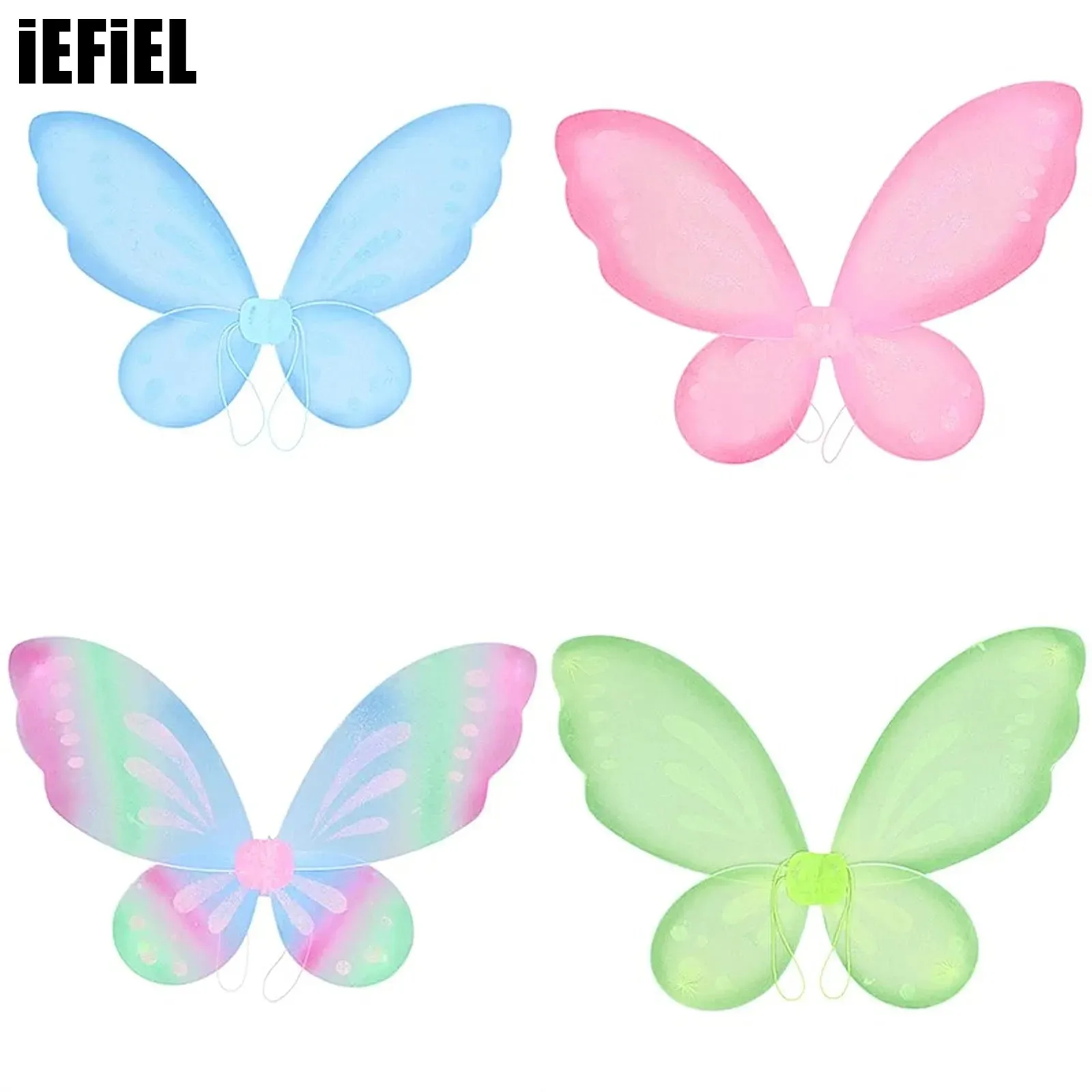 

Kids Girls Beautiful Butterfly Wings with Elastic Shoulder Straps Photography Props for Halloween Cosplay
