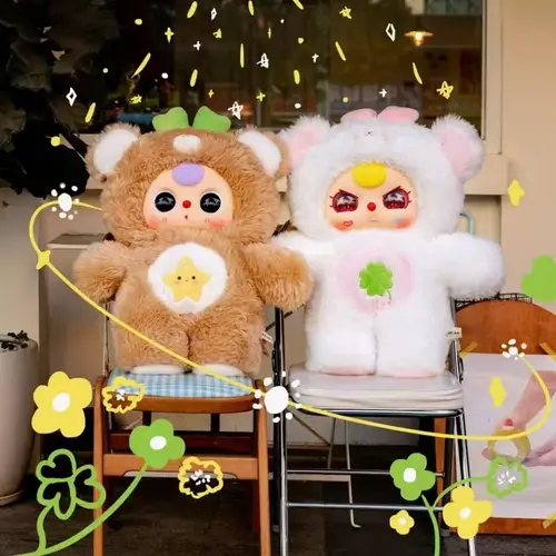 베이비 쓰리 1000% 곰 아기 애완동물 비닐 블라인드 박스 큰 인형 액션 피규어 큰 아기 시리즈 귀여운 인형 봉제 장식품 여자친구 선물