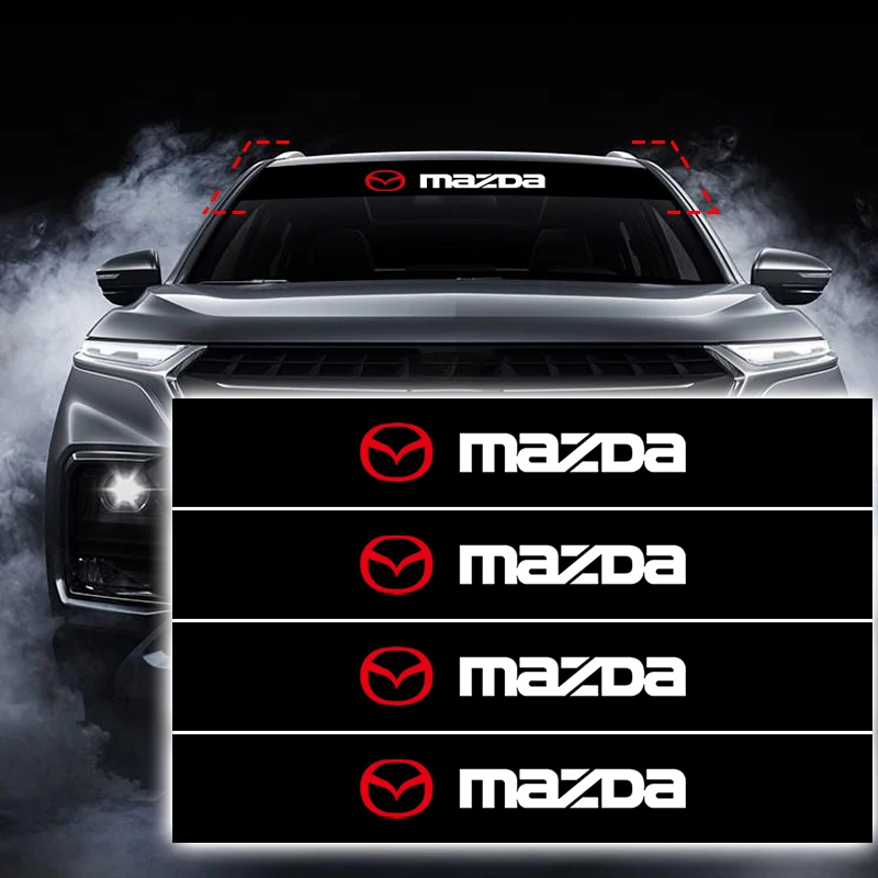 1 قطعة نافذة السيارة الأمامية الخلفية ملصق مقاوم للماء ظلة الزجاج الأمامي مائي لمازدا 2 3 4 5 6 7 8 9 323 626 CX-3 MX-5 30 RX-8 Axela