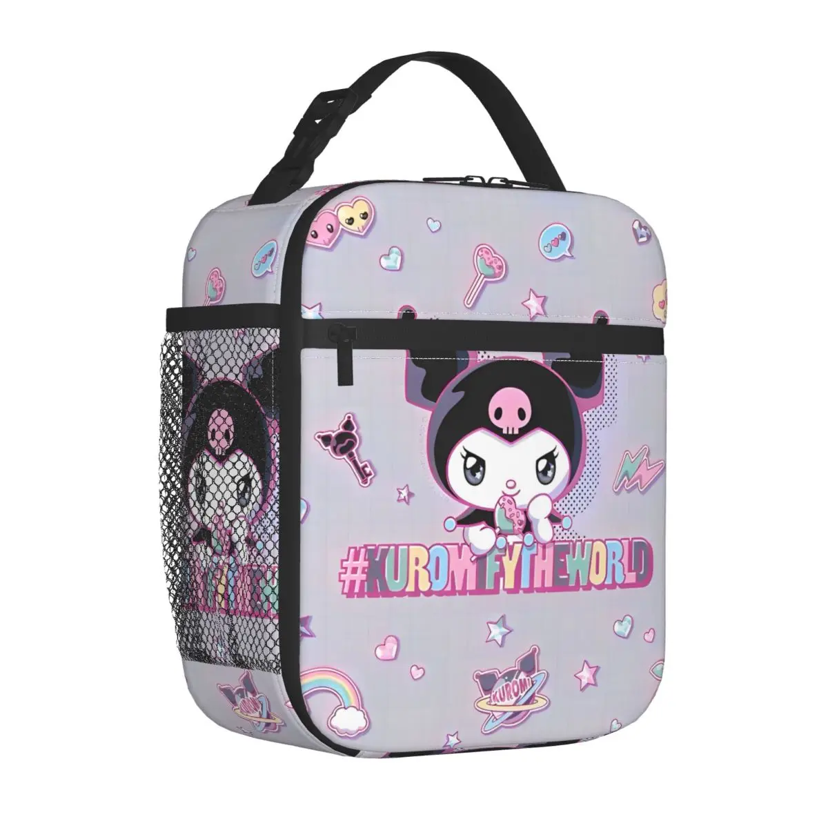 

Cute Kuromi Insulated Lunch Bags Thermal Bag Reusable Lunch Container Portable Tote Lunch Box Food Bag Work Travel
