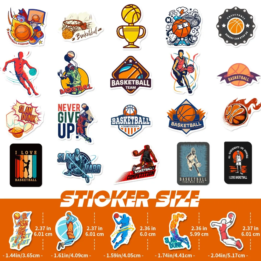 10/30/50PCS Cartoon Basketball Anime Stickers Pack Laptop Phone Skateboard Motorcycle Car Waterproof Sticker for Kids Toy Gift