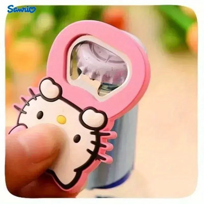 Sanrio Kitty Kawaii Cartoon Bottle Opener Kitty Refrigerator Magnet Bottle Opener Silicone Refrigerator Magnet