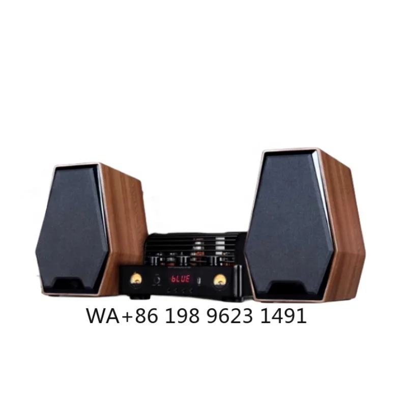 2.0 Channel HiFi Tube Amplifier Passive Bookshelf Speaker Home Theater Surround Sound System