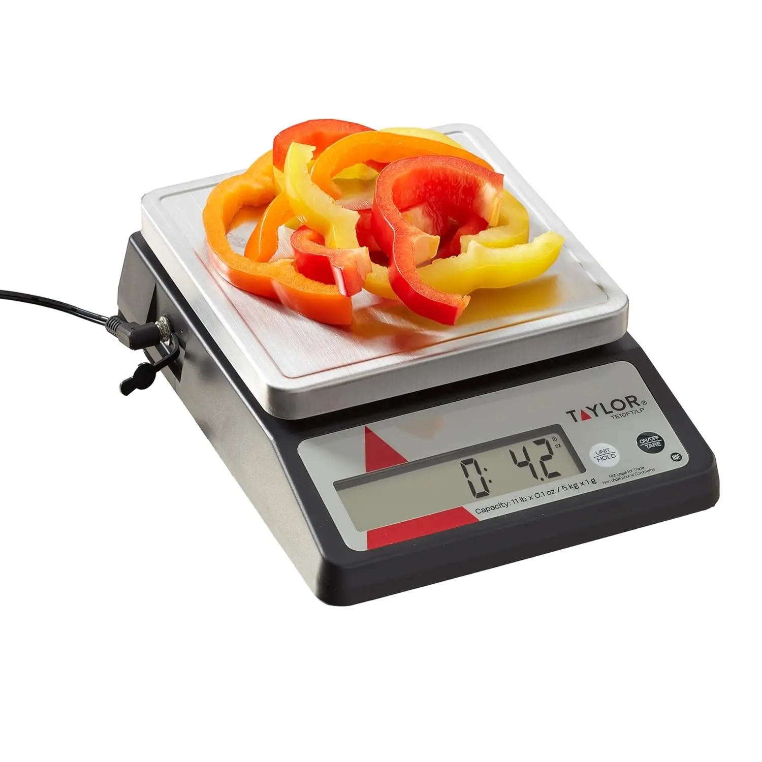 

Commercial Digital Portion Control Scale, 11 lb Capacity with Tare and Hold Functions, Stainless Steel Platform
