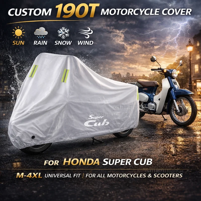 

Чехол для мотоцикла Honda Super CUB C70 90 110 C125, водонепроницаемый, сверхпрочный, для улицы, защита от дождя, пыли и солнца