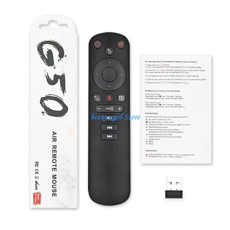 C7AB G50S Air Mouse Voice Remote Control Microphone 2.4G Wireless IR Learning