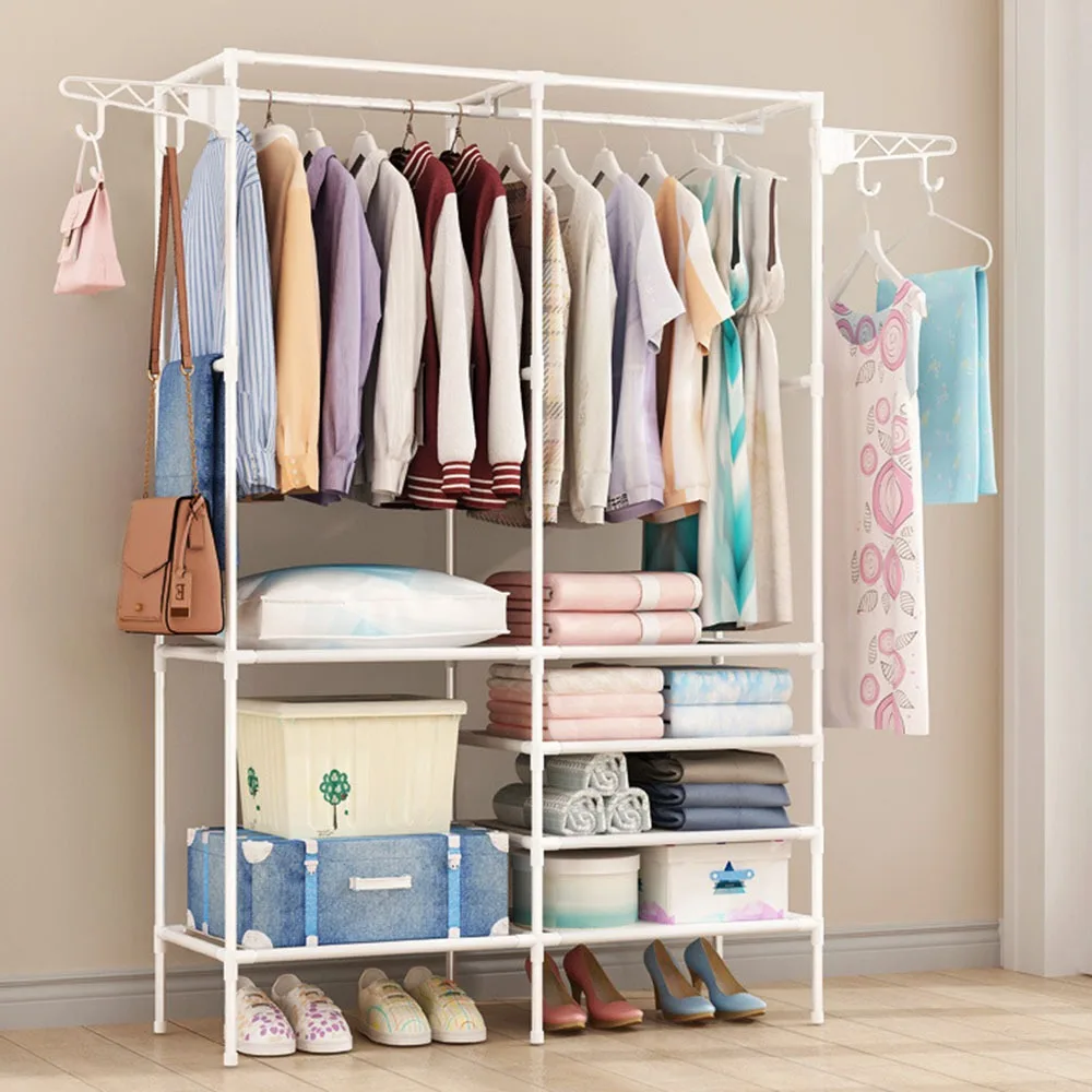 Clothes organizer Multifunctional Storage Rack Clothes and Hats Floor Standing Storage Shelf Household Bedroom Clothes Hanger image 3