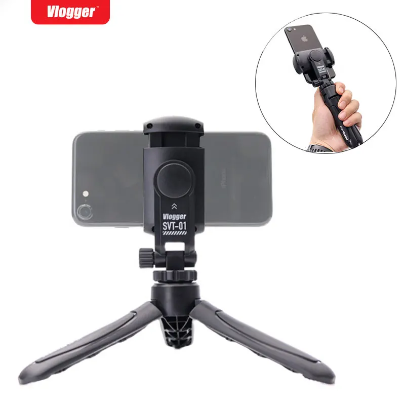 Vlogger VT-01 Mini Portable Phone Holder Fill Light Bracket Tripod Desktop Tripod Stand