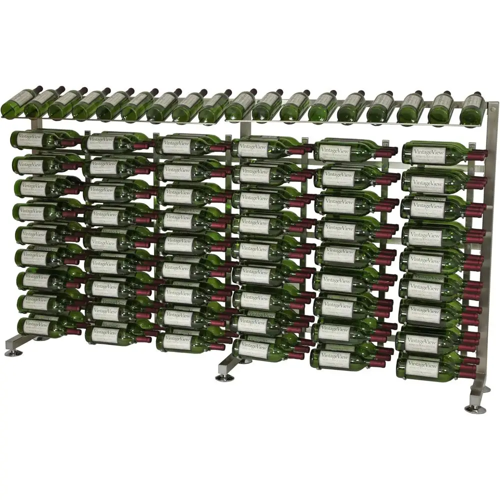 

VintageView Island Display Rack 3 Hal reestanding, Single Sided Wine Rack (90 Bottles, Matte Black inish)