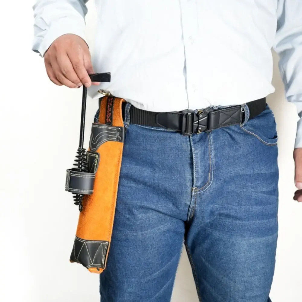 

Strong Welding Rod Storage Bag High Temperature Resistance Wear-resisting Welding Electrode Holder with Hook Cowhide