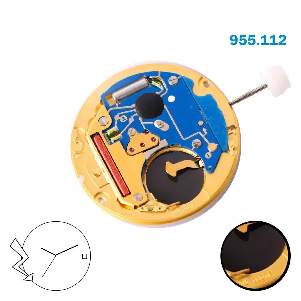 

955.112 Movement Eta 955.112 Movement Date Disk at 3 Brand New Original movement