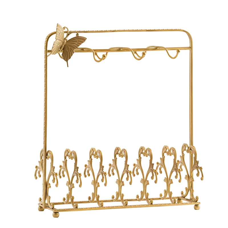 

Cup drain rack saucer bowl and plate storage rack dinner plate brass display stand tea room coffee cup