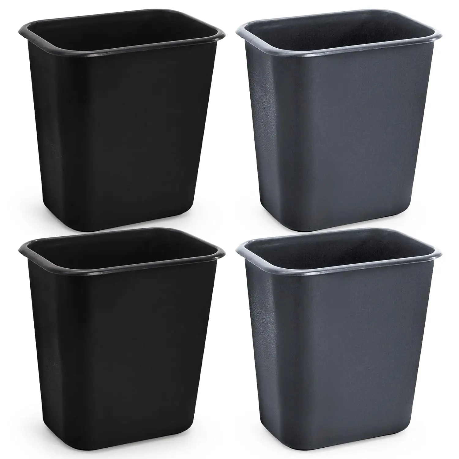 

4-Pack Small Trash Cans, 2 Gallon/8L Plastic Waste Baskets for Bedroom, Kitchen, Bathroom & Office, 10x7x10.5 Inches