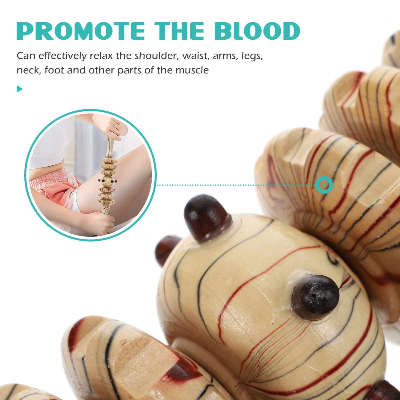 

1 шт. деревянный роликовый массажер для живота, массажная палочка для всего тела, стержень для расслабления йоги, облегчение мышц, фитнес-инструмент, деревянный ролик