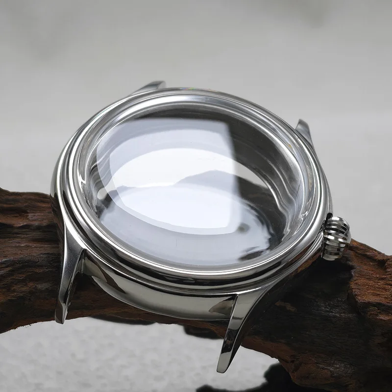 38MM NH35 Watch Case Silver Shiny Stainless Steel With Dome Watch Crystal Fits NH34 NH35 NH36 NH38 Movements Watch Mod Case image 3