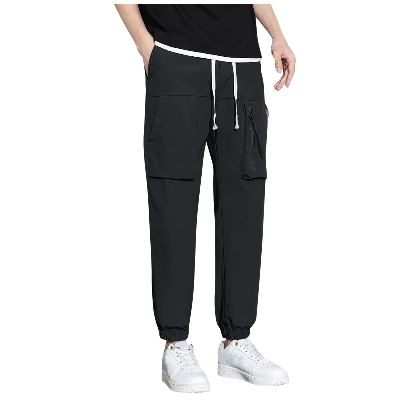 Fashion Summer Casual Cargo Pants Solid Mens Cotton Sweatpants Trousers New Fitness Sport Jogging Tracksuits Pants Pantalones