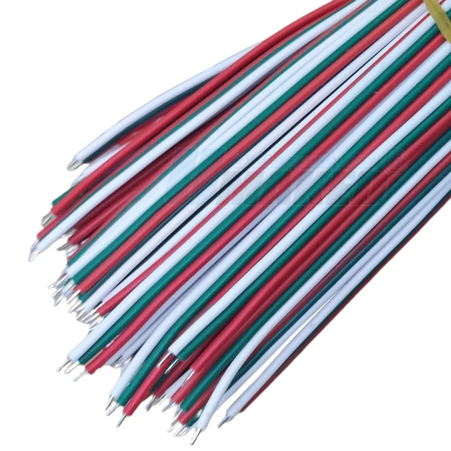 100pcs  10/20/30/50cm  3pins wire cable, AWG 22 thinned copper wire for strip light, extend wire LED wire, electric cable