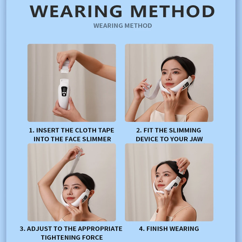 Appareil de Lifting du visage, lumière rouge, rajeunissement de la peau, masseur du visage en V, Double menton, avec télécommande, Instrument de beauté du visage