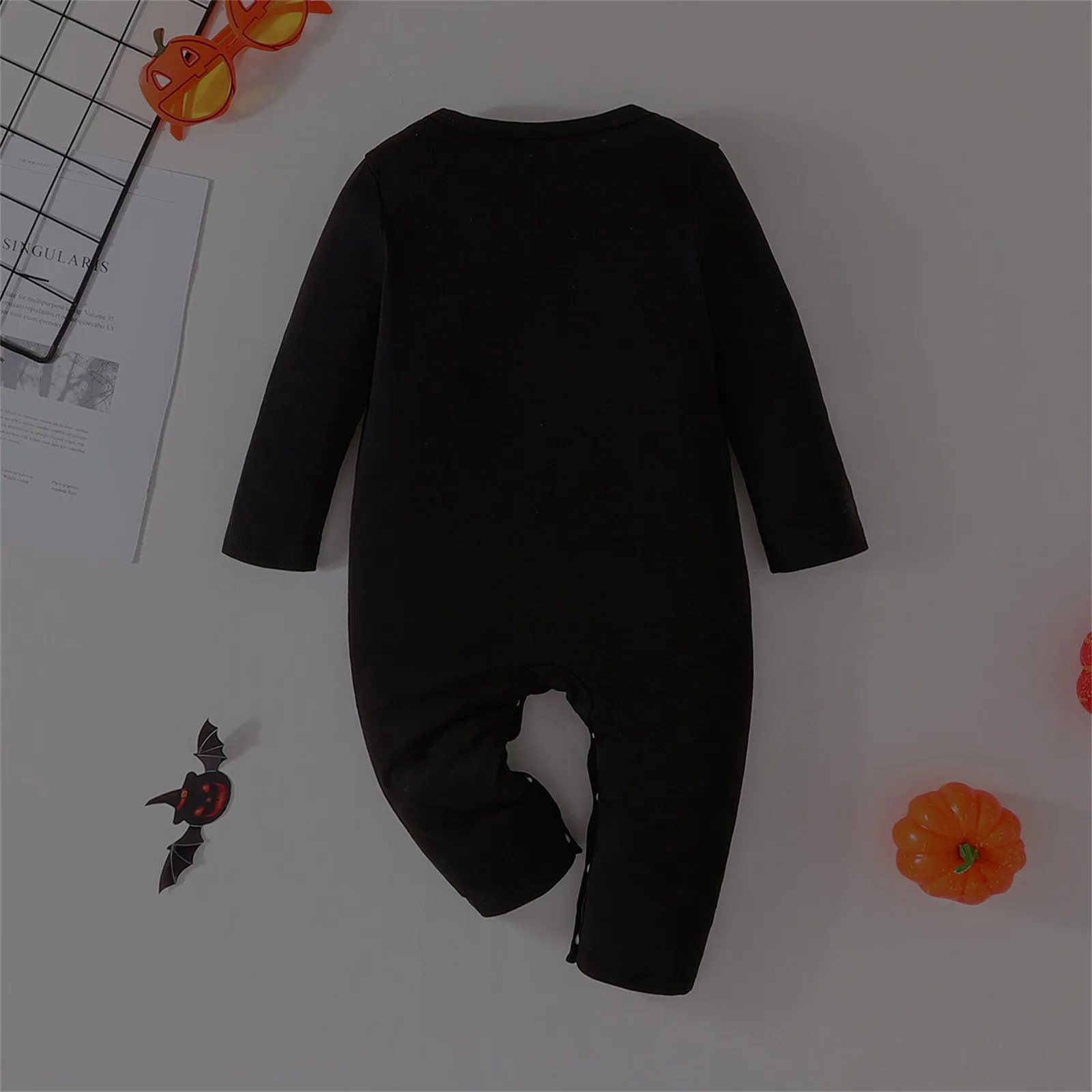 Neugeborenen Baby Junge Mädchen Print Strampler Halloween Skelett Glow In The Dark Charaktere Overall Baby Junge Gestrickte Outfits