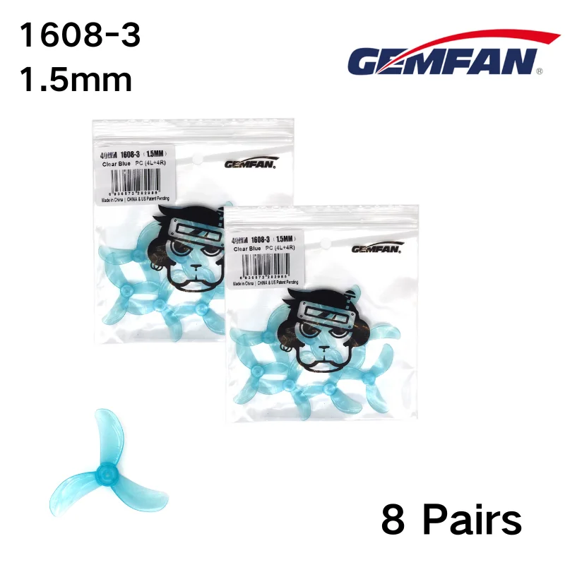 40mm Mini Propeller 3 Blade 4 Blade 1608-3 1609-4 Props PC voor FPV Quad Multirotor 8 Paar/16 Stuks Gemfan Nieuwe Paddle RC Accessoires