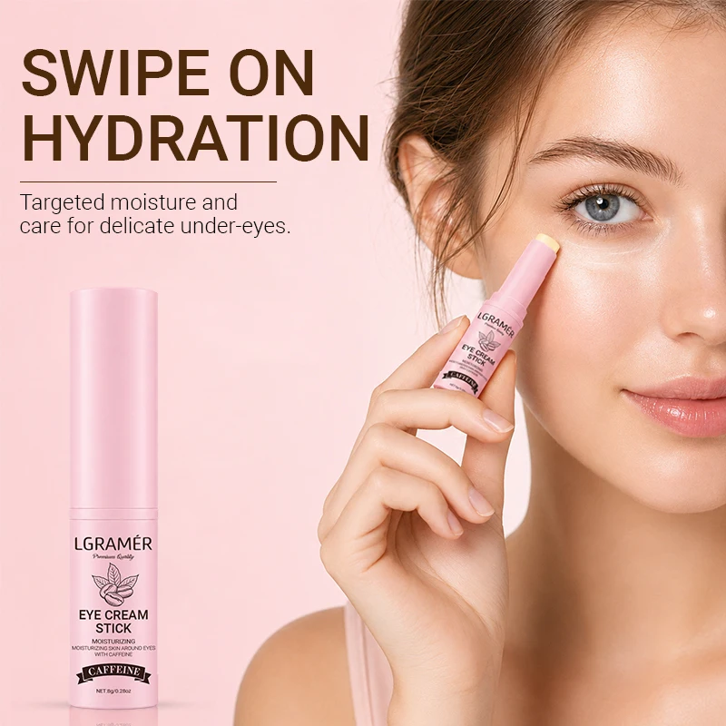 Creme para Olhos em Bastão com Cafeína, Retinol e Vitamina E, Bálsamo Hidratante para a Área dos Olhos, Reduz Olheiras e Linhas Finas para Todos os Tipos de Pele
