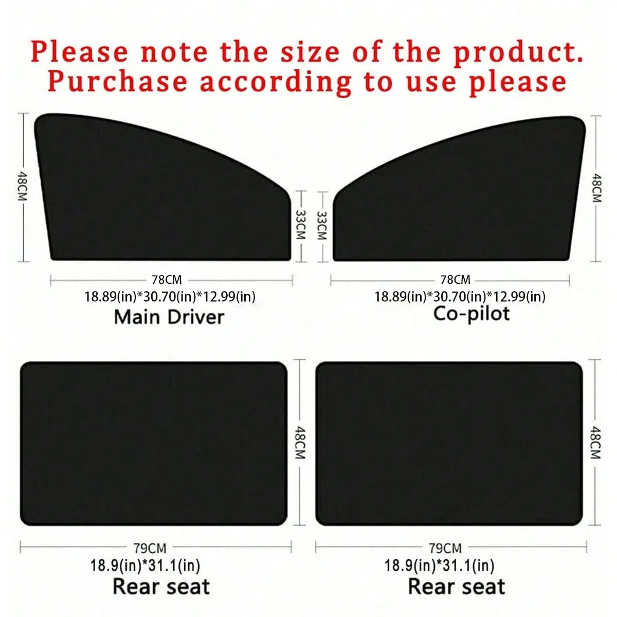 Magnetischer Sichtschutz für Seitenfenster, Anti-UV-Reflexion, Blendschutz, UV-Blocker, Sonnenschutz für Vorder- und Heckscheibe – Detail 3