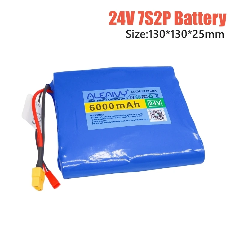 

24V 7S2P 6000mAh Scooter Battery 18650 Li-ion Rechargeable Battery Pack for 25.2V/29.4V Small Electric Unicycle Scooter Toy Bike