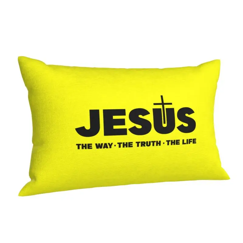 Custom Jesus Christ The Way The Truth The Life Pillow Case Religion Cross Christian Faith Home  Salon Rectangle Pillowcase