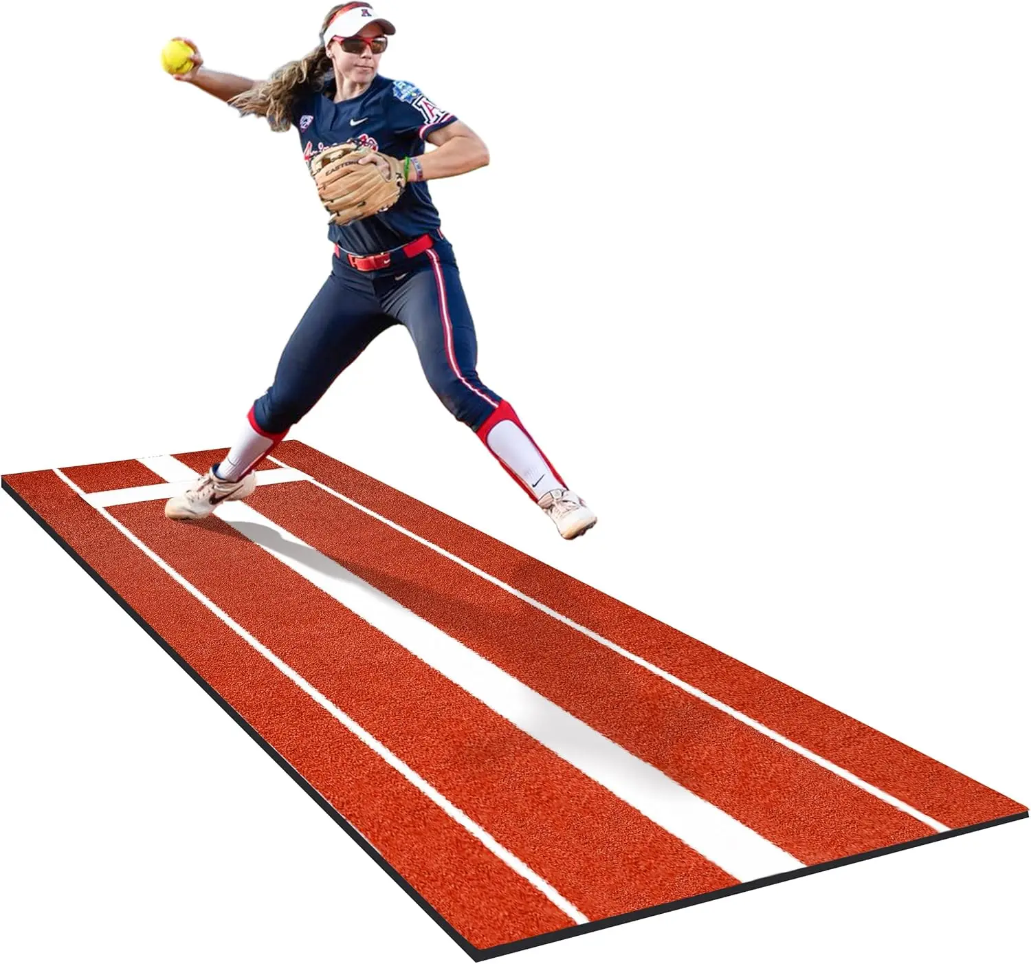 

2024 Upgraded Softball Pitching Mat with Denser Turf, Antislip Bottom, 10' x 3' for Indoor/Outdoor Use