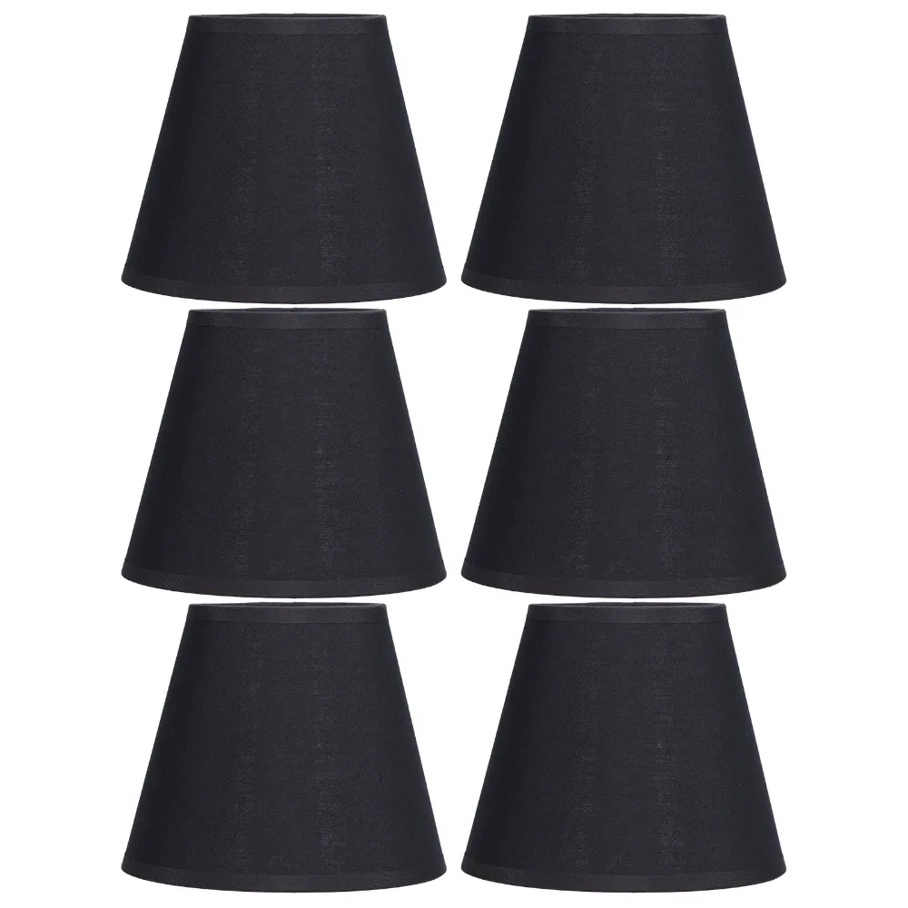 

6PCS Modern Fabric Lampshade Clip On Design 4.9 inch Height Chandelier Lamp Shades Lamp Cover Wall Lamp