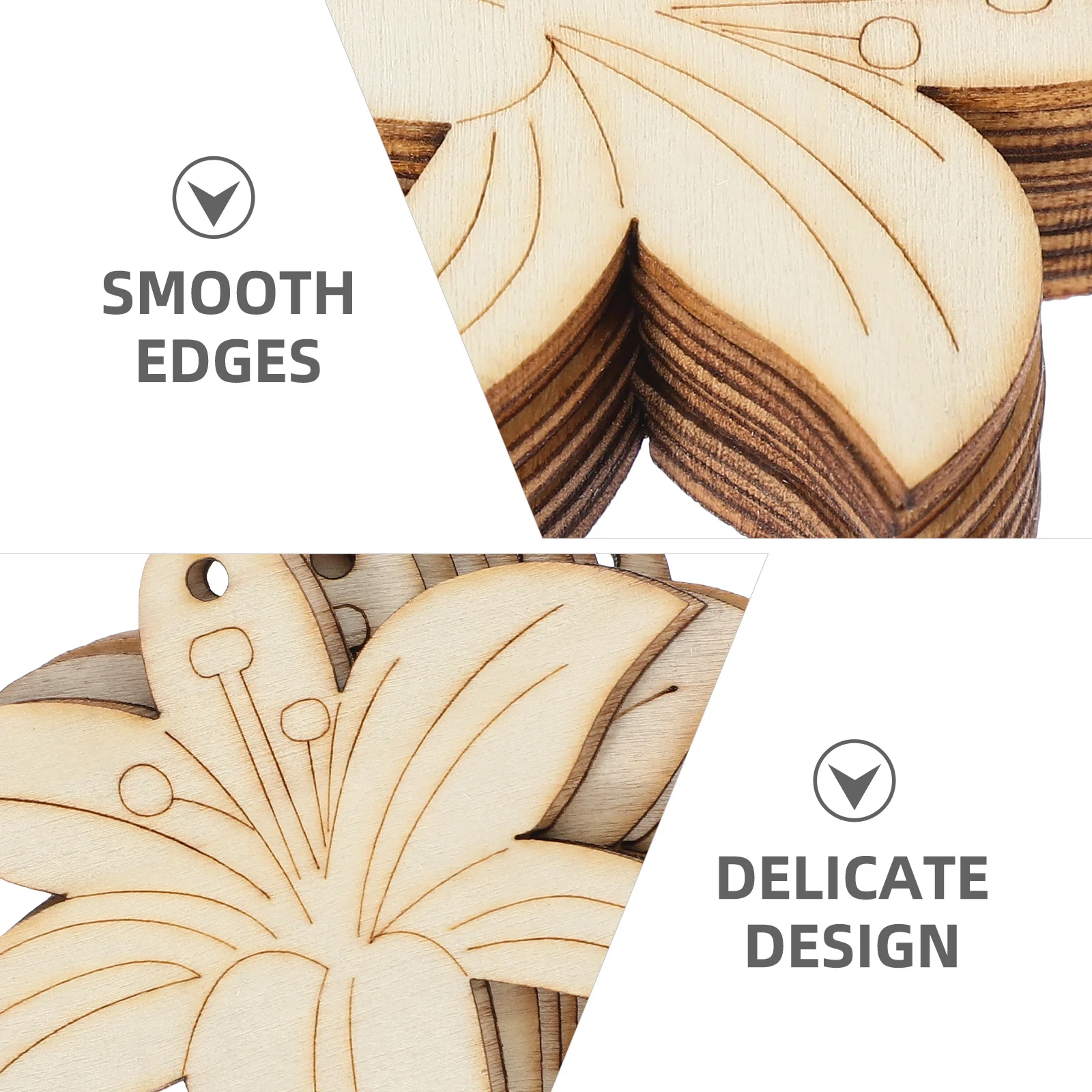 

10Pcs Unfinished Wood Flower Cutouts Smooth Edges Natural Color DIY Painting Craft Supplies Kids Handmade Decoration Pieces