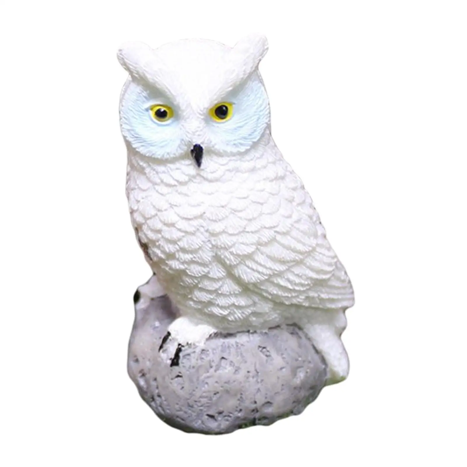 Resin Animal Figurine Miniature Owl Ornament for Garden Miniatures DIY Zen Pot Plants Decoration
