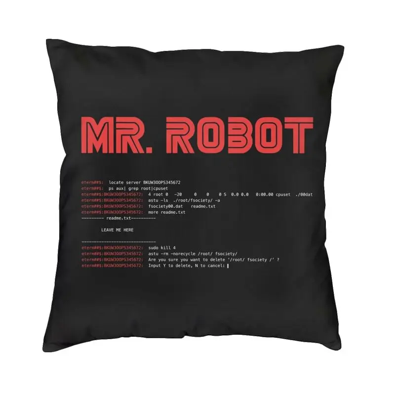 

Mr Robot Crazy Throw Pillow Case Home Decoration Custom Square Arch Linux Programmer Cushion Cover for Sofa Pillowcover