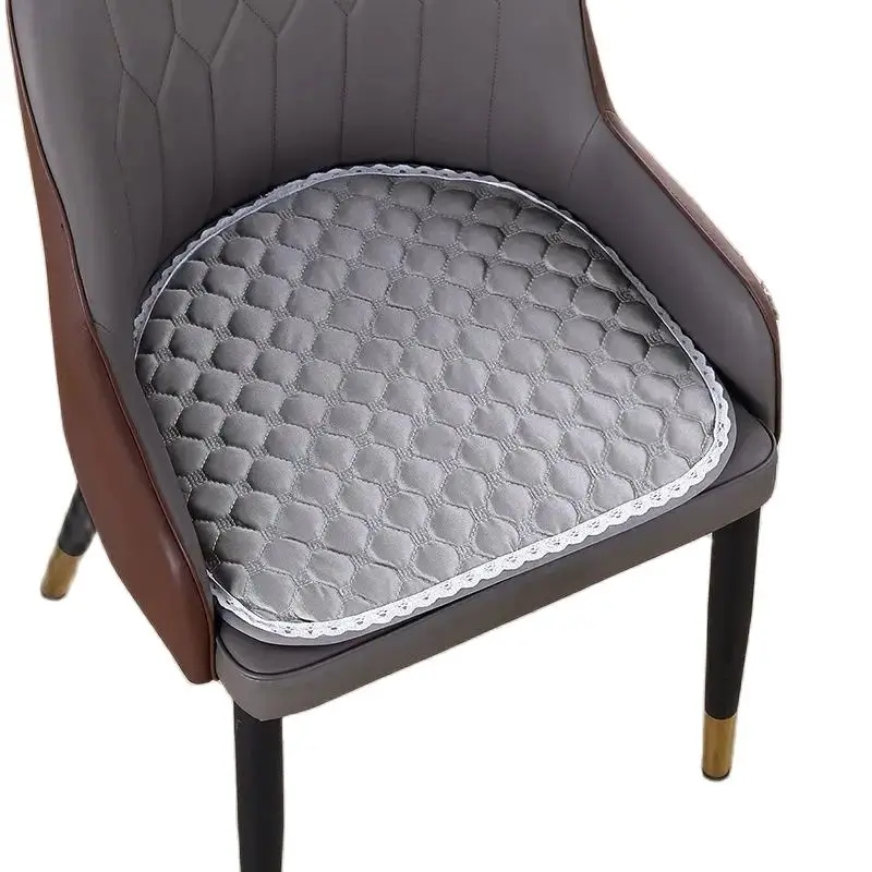 Simple Modern Solid Color Chair Mat Four Seasons Cushion Semi-circular Anti-slip Cushion Home Decoration Dining Chair Mat