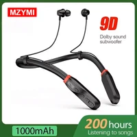 MZYMI auriculares inalámbricos 200 horas de reproducción banda para el cuello auriculares Bluetooth 5,1 auriculares con micrófono auriculares estéreo 9D