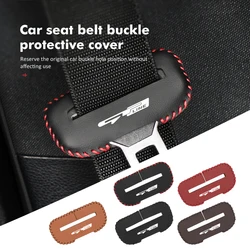 Leather Car Seat Belt Buckle Clip Anti-Scratch Protector Cover For KIA gt gtline Xline ceed Forte RIO STINGER Seltos K3 K4