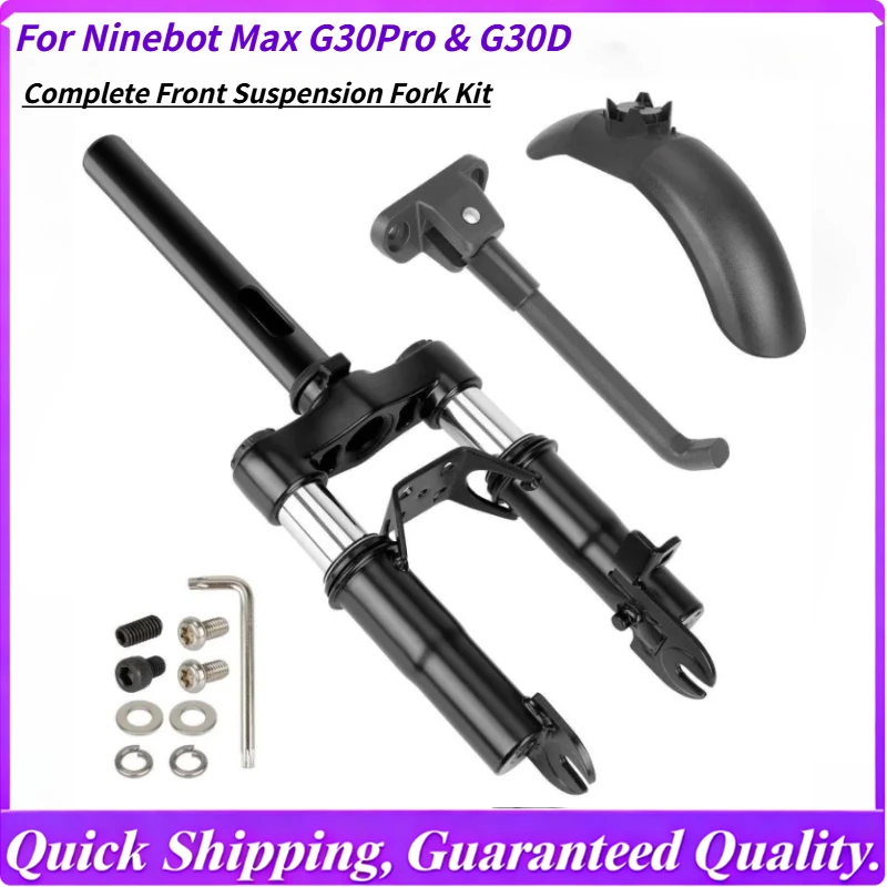 

Complete Front Suspension Fork Kit for Ninebot Max G30Pro & G30D, Includes Shock Absorber Integrated Fender, Direct Replacement