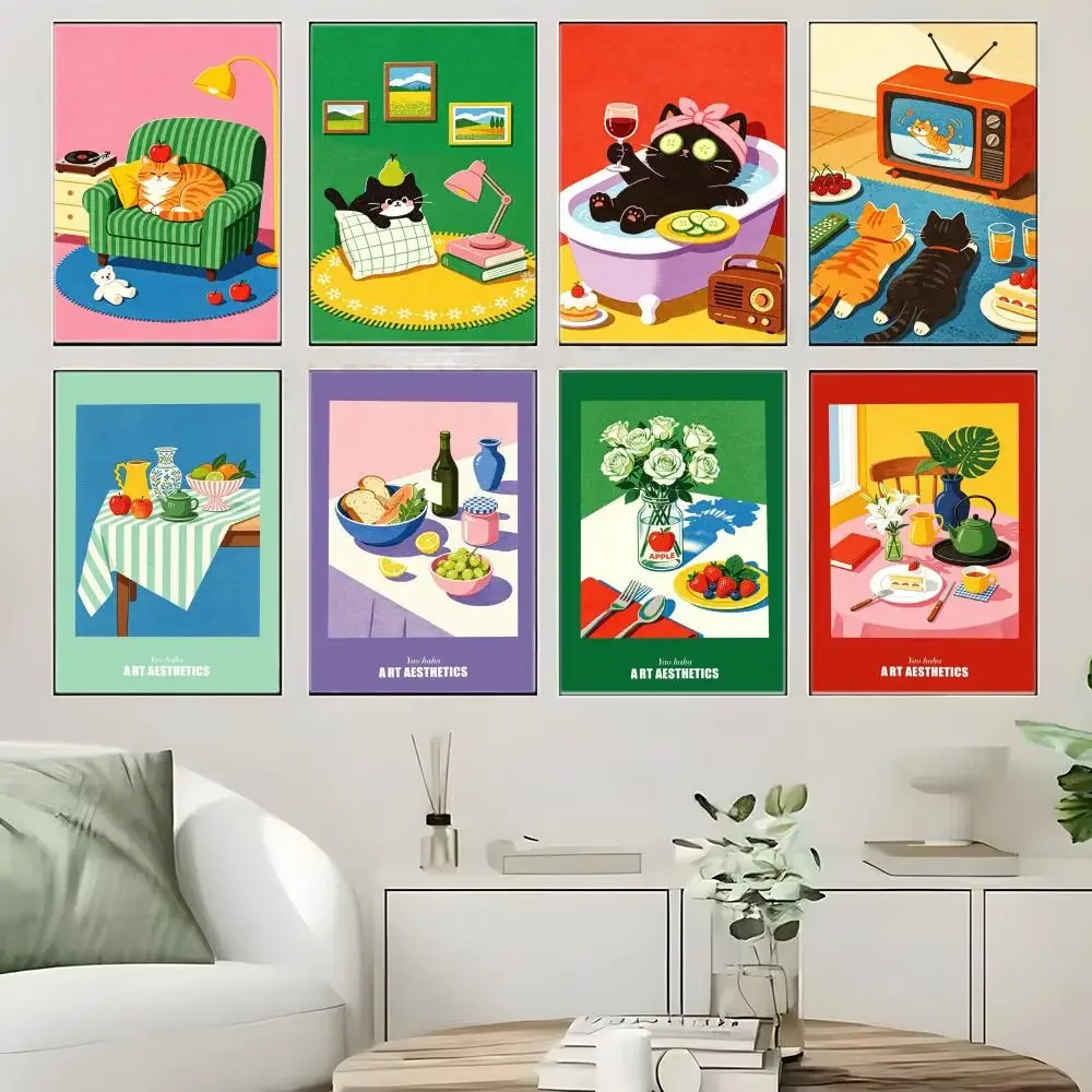 Classic Motif R-RetroS GrainS Poster Crease Free Waterproof Durable All Space Wall Decor